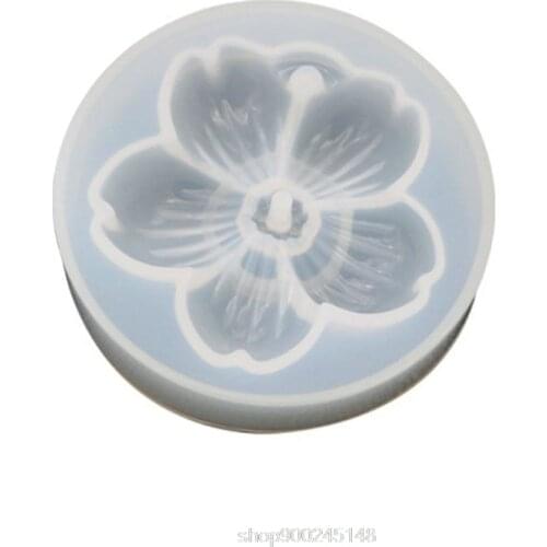 DIY Crystal Epoxy Cherry Blossoms Mold Handmade Mirror Pendant with Hole Silicone Mould N13 20 Dropshipping
