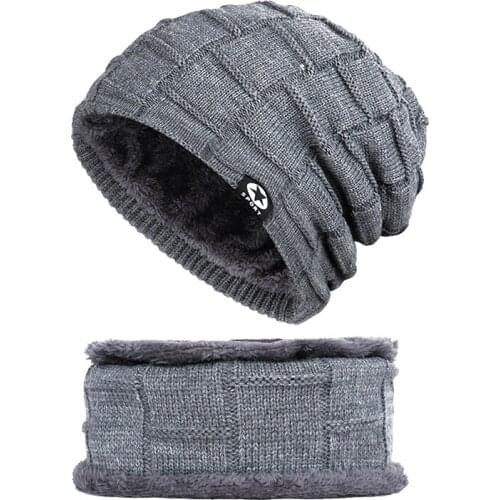 Thickened Plush Brimless Urinal Hat Winter Hat mens scarf knitted hat warm and soft Pullover hat two piece collar hat pea hat