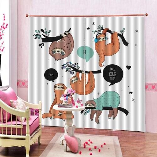 Cartoon Kangaroo Curtains Digital Print For Living room Childrens room Blackout Window Drapes Customizable any size