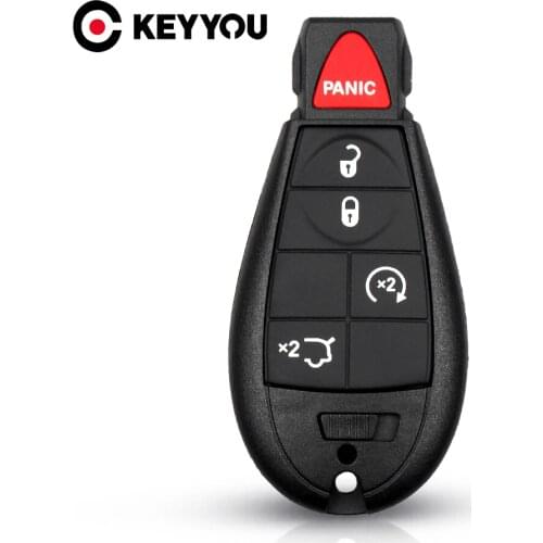 KEYYOU 10x Smart Remote Key Shell Fob Case For Jeep Grand Cherokee Chrysler 300 Town Country Dodge Challenger Charger Journey