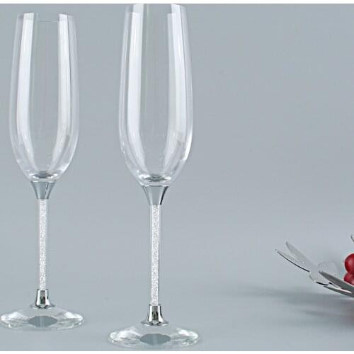Wedding Toasting Champagne Glasses Crystal Base Wine Glasses Flute-shaped Champagne Cup Perfect Souvenirs For Wedding Guests
