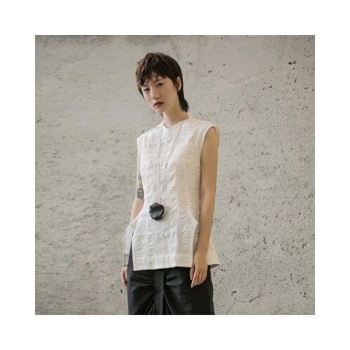 Dark pioneer suit irregular foam sleeveless t-shirt