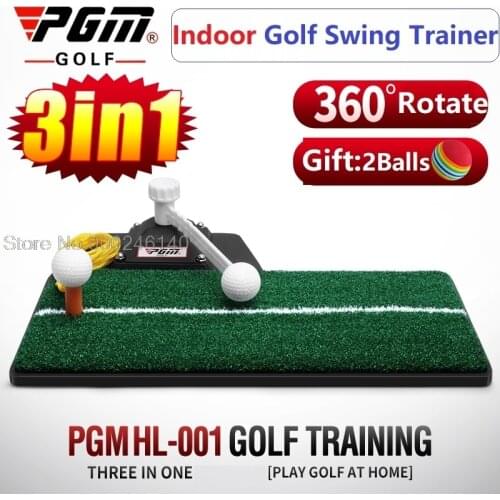 3 In 1 Golf Practice Swing Mat PP Turf Golf Hitting Pad Thicken Golf Rod Trainer Mat Multifunctional Indoor Swing Training Aids
