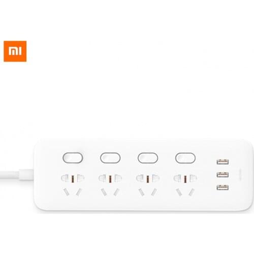 New Xiaomi Mijia Smart Power Strip 4 Sockets 4 Individual Control 3 USB 5V 2.1A Fast Charging Extension Sockets With Safety Door