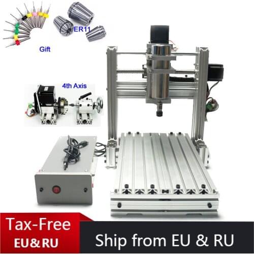 USB CNC Router 3020 MACH3 Control DIY 4 Axis 5axis CNC Engraving Machine with ER11 PCB PVC Wood Milling Cutting Machine