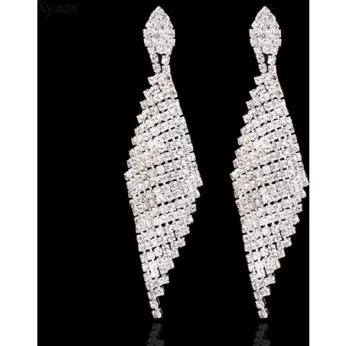 Vintage one thousand and one night alloy claw chain rhinestone crystal earrings