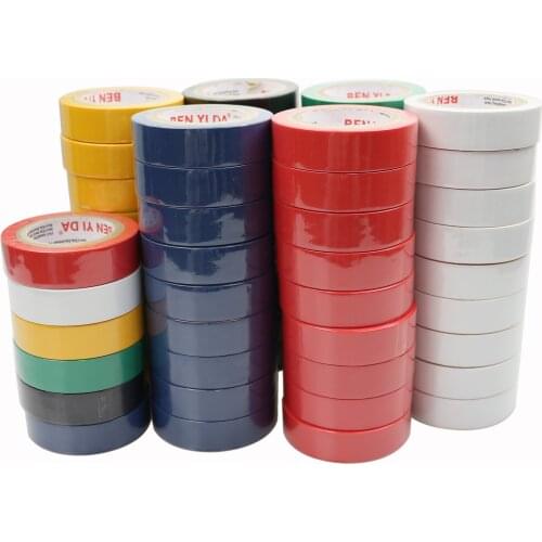 10pcs Color electrical tape PVC wear-resistant flame retardant lead-free electrical insulation tape waterproof tube color tape
