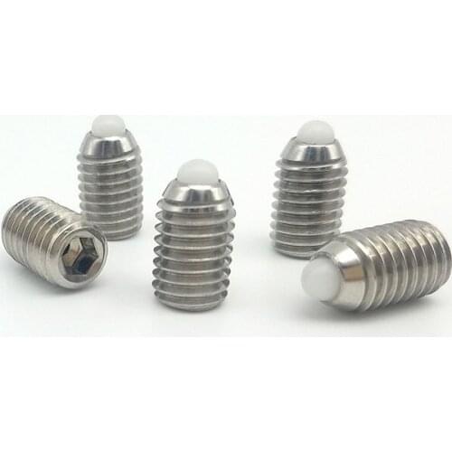 2pcs M3 M4 M5 M6 M8 M10 M12 M16 Allen nylon column pin positioning screws resin head spring plunger screw nickel plated bolts