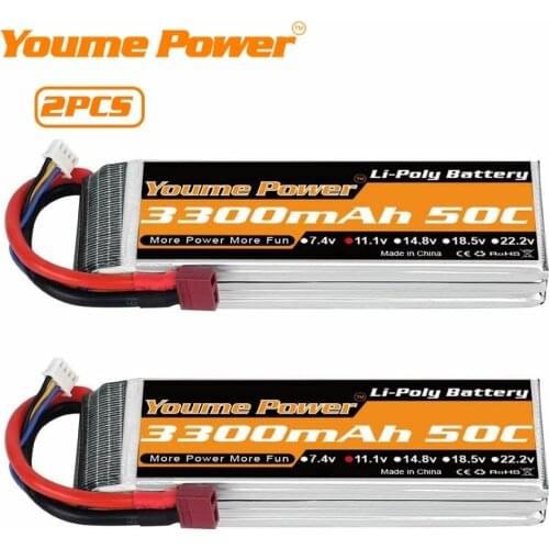 2pcs 3S Lipo 11.1v 3300mah RC battery 50C with T Deans Plug for RC Car Truck Truggy Airplane UAV Drone FPV Glider 3D Plane Boat