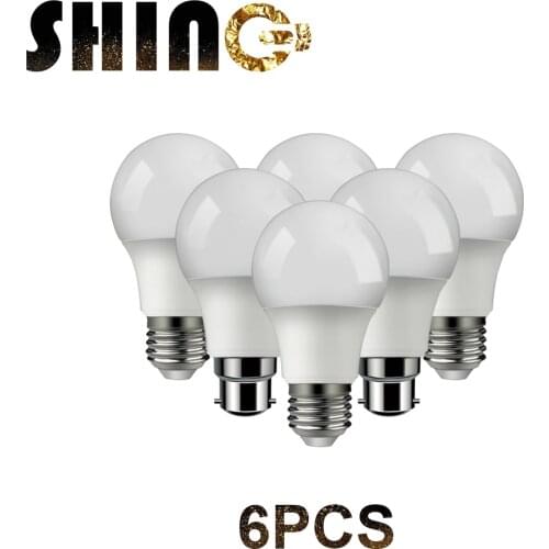 6pcs/lot 2021 Top Fashion Time-limited Ce 2835 Lampara Energy Saving Led Ball Bulb A60 E27 B22 9w Lampada 220v 3000k/6000k