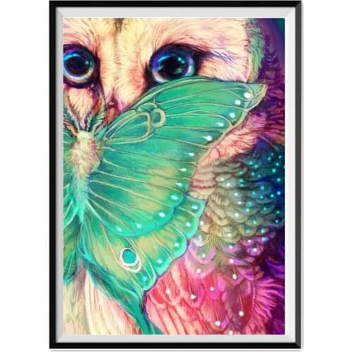 DIY 5D diamond painting round diamond animal embroidery mosaic butterfly owl home decoration pattern handmade