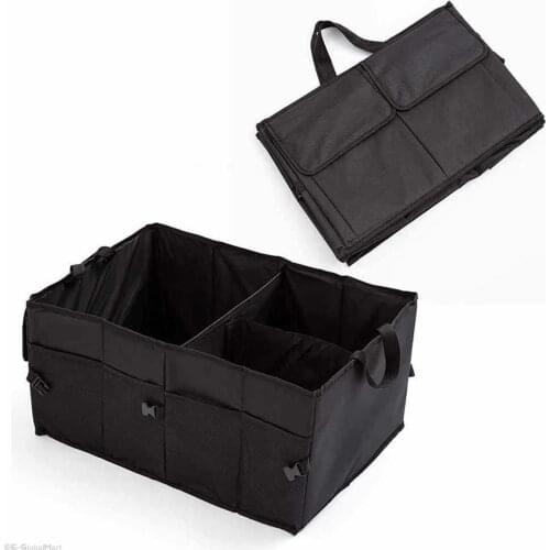 Car Boot Tidy Storage Case Cargo Box Trunk Tidy Organiser Foldable Collapsible Travel RV Camper Home Interior Accessories Black