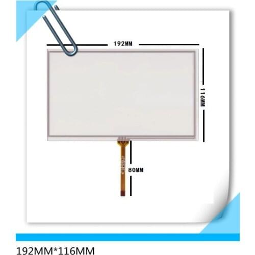 Free shipping New 8 inch 192*116 192*117 car DVD navigation four-wire resistance touch screen 192MM*116MM