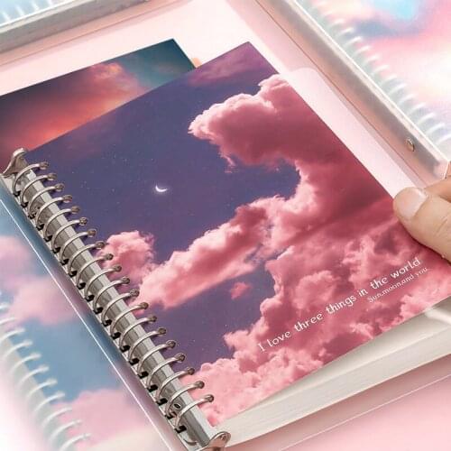 A5 Loose-leaf Notebook Simple Small Fresh Horizontal Line Book Metal Buckle Detachable Thickened Notebook Loose-leaf Refill Book