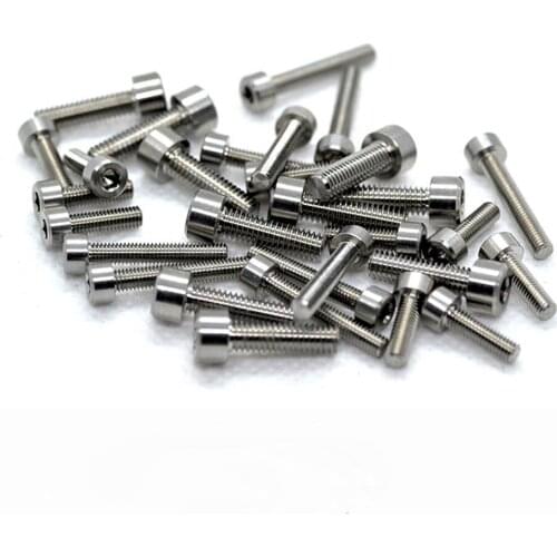 GR5 TC4 Titanium Alloy M3 M4 x 6/8/10/12/14/16/18/20mm Cap Head Screw Bolts Hex Socket For Model Aircraft Car DIY