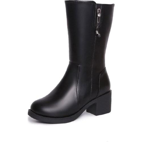 Boots Girls Boots Woman Coarse With Autumn And Winter Fund PU Skin Boots Winter Woman Increase Down 2018 New Boots