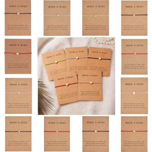 Make a wish Paper Card Adjustable Bracelet Butterfly Star Crown Round Handmade Woven Bracelet Simple Fashion Women Jewelry Gifts