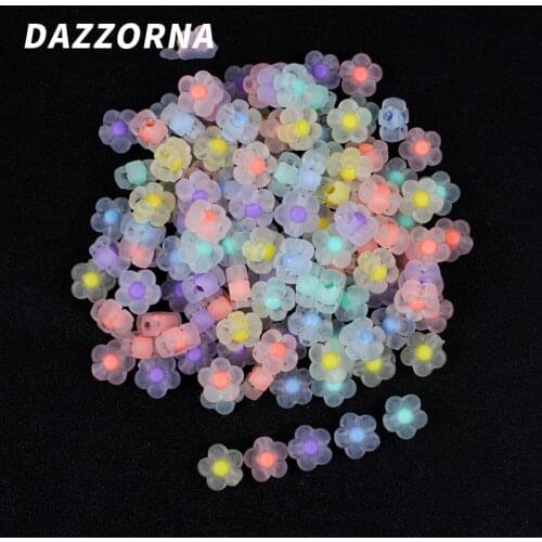 20/40/60/100Pcs/Lot 12mm Acrylic Spaced Beads Transparent Flower Shape Beads For DIY Necklace Earrings Jewelry Accessories