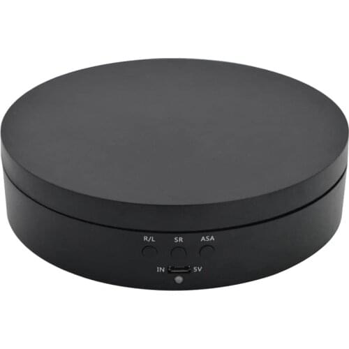 Black Rechargeable Turntable Display Stand, 360 degree Rotation Speed/Angle Adjustable for Photography/Jewelry Display