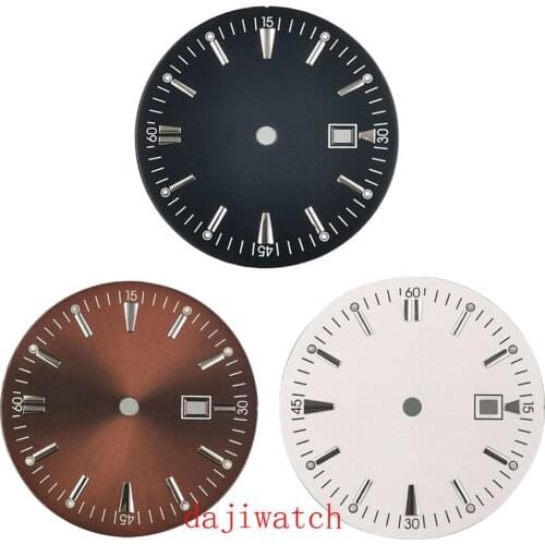 35mm Bliger watch Dial fit Miyota 8205/8215/821A,Mingzhu 2813/3804,ETA 2836/2824 movement watch case Black round dial