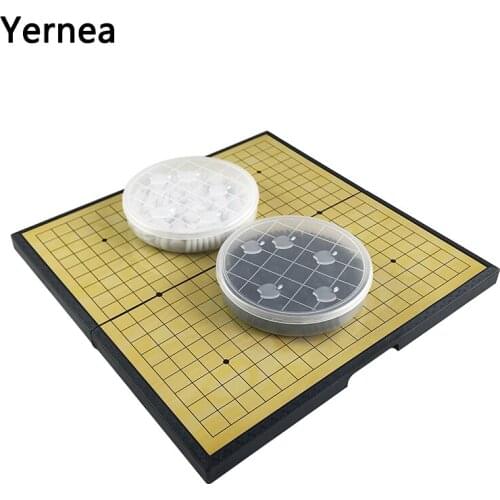 Yernea New Go Game Set Magnetic Chess Gobang Magnetic Folding Portable Training Class With Enlightenment Chess Board Game Set