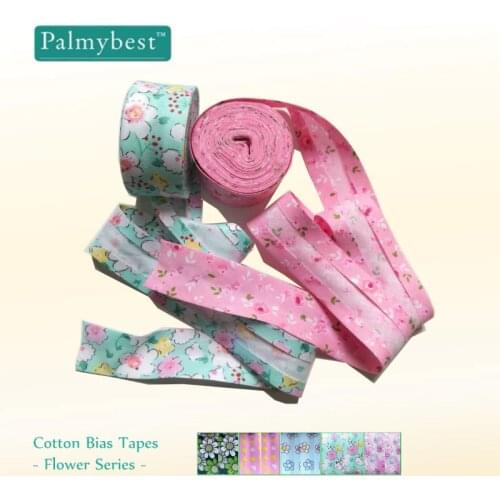 Cotton Bias Tapes (1") 25mm wide Single Fold Cotton Bias Binding Tapes Flower Series DIY Craft Apparel Sewing Fabric 10meters