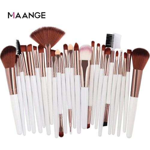 MAANGE 25pcs Makeup Brushes Set Beauty Foundation Power Blush Eye Shadow Brow Lash Fan Lip Concealer Face MakeUp Tool Brush Kit