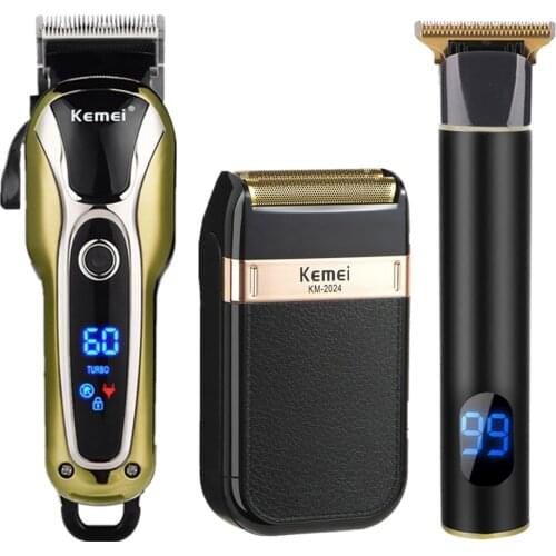 Professional Hair Clipper Men Barber Rechargeable LCD T Blade Cutting Machine Beard Trimmer Electric Shaver Cordless Hair Cutter