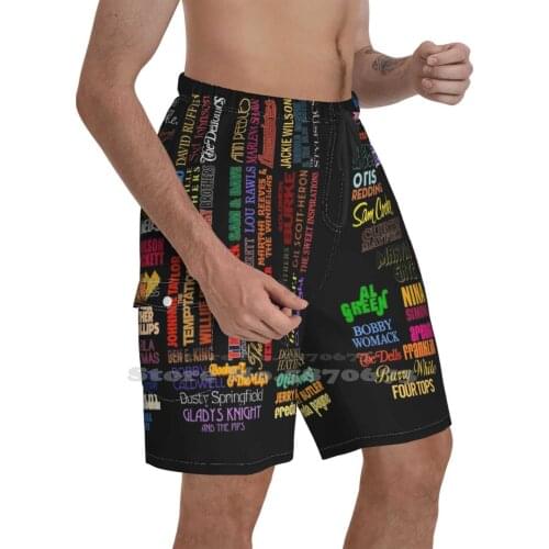 Soul Wall MenS Summer Short Pants Beach Shorts Soul Al Green Syl Johnson Billy Paul Isley Johnnie Taylor Eddie Holman Eddie