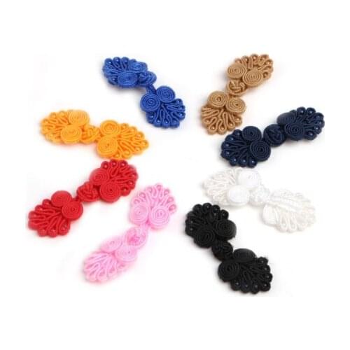 Mylb 10Pairs/Pack Beaded Chinese Frog Closure Buttons Knot Fastener Sewing Handmade Craft