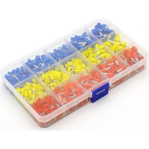 600pcs/lot Bootlace cooper Ferrules kit set Wire Copper Crimp Connector Insulated Cord Pin End Terminal