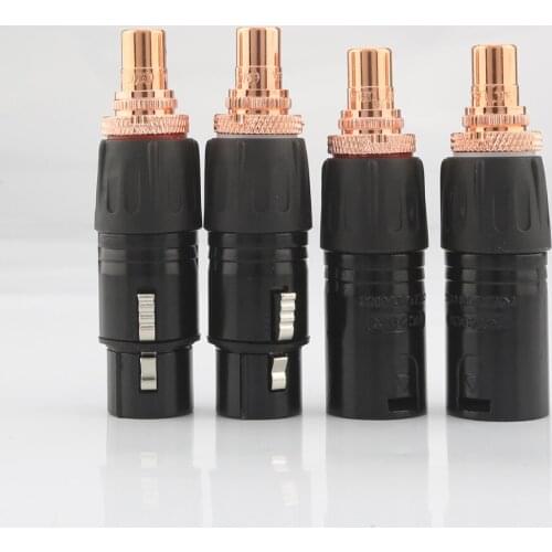 Neutrik XLR Male Female to RCA Female Socket Adapter Gold Balanced Plug Male