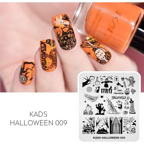 Halloween Nail Stamping Plates Mummy Scarecrow Pattern Nail Art Stamping Pumpkin Grave Image Stencil Template Design Tools