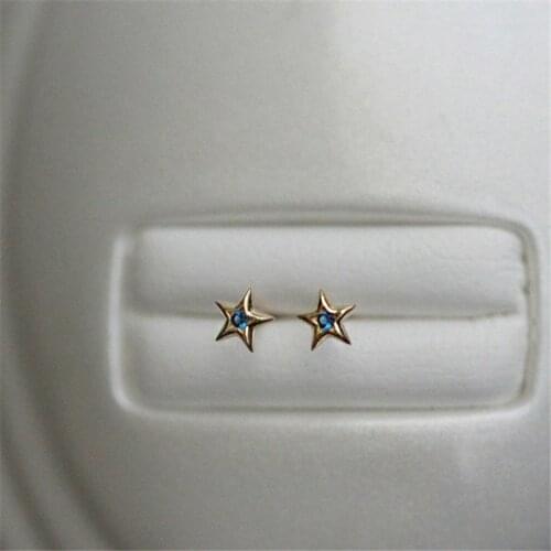 Liemjee Elegant S925 Silver Mini Blue Zircon Stars Earrings Fashion Jewelry For Women Luxury Namour Charm Gift All Seasons