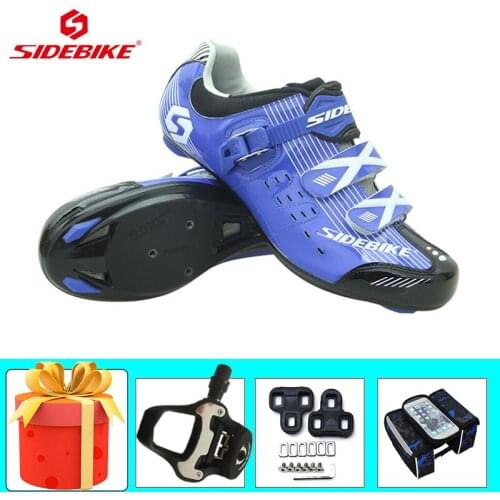 SIDEBIKE Athletic Racing Bicycle Shoes Men Women Sapatilha Ciclismo Self-locking Breathable Road Bike Cycling Shoes Add Pedals
