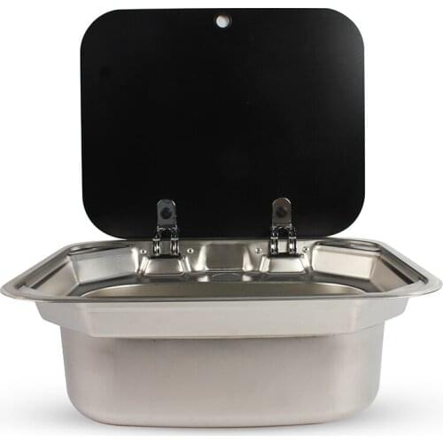 RV sink with lid kitchen sink sink stainless steel folding clamshell square sink