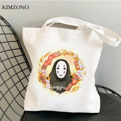 Spirited Away Faceless shopping bag tote shopping handbag grocery cotton bag tote ecobag bolsas ecologicas foldable grab