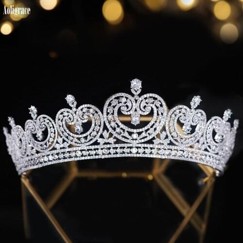 2020 New Arrival Princess Cubic Zirconia Wedding Pageant Tiaras CZ Zircon Crowns Sweet 16 Birthday Bridal Hair Accessories