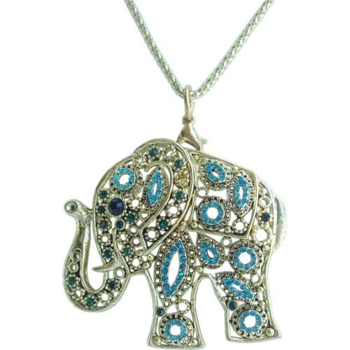 Unique Elephant Necklace Pendant Rhinestone Crystal NL05102