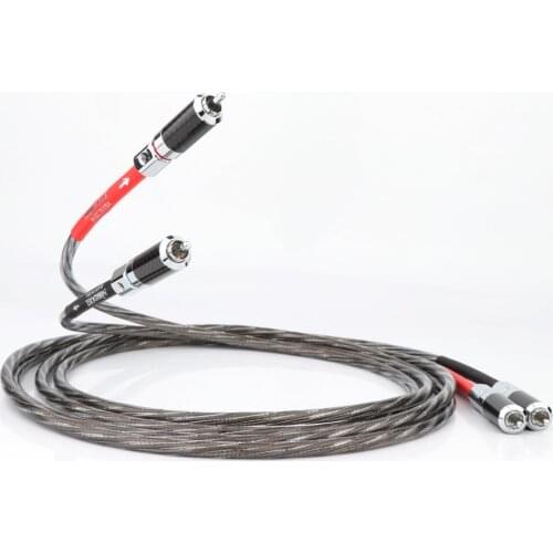 Pair ODIN Hi-End Silver Plated Hifi RCA to RCA audio cable signal line RCA Hifi Interconnect cable with Rhodium plated RCA plug