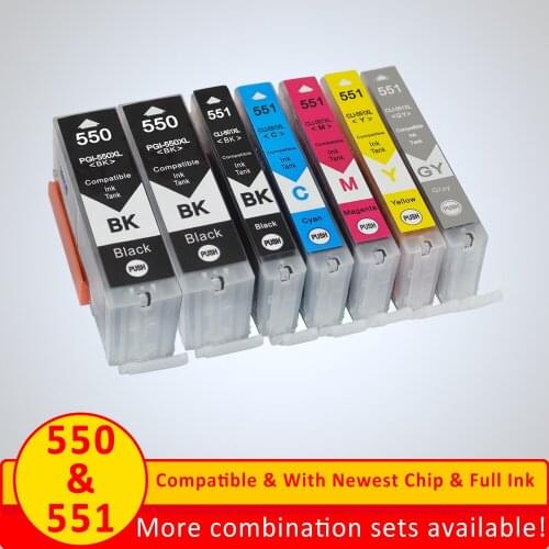 XiangYu ink cartridge 550 pgi-550 cli-551 ink cartridge for canon PGI550 CLI551 PIXMA IP7250 MG5450 MX925 MG5550 MG6450 MG5650