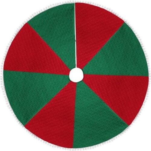 Christmas Tree Skirts Snowman Round Elk Carpet Round Red Cloth Apron Deer Felt Rug Floor Skirt New Year Party Home Decor New