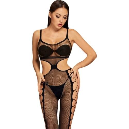 Women Stockings Crotchless Fishnet Bodystocking Open Crotch Mesh Porno Lenceria Mujer Collant Femme Sexy Lingerie Erotic QQ533