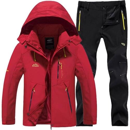 Winter Mens Cycling Clothing Set Men Bicycle Hiking Jacket Bike Pants Waterproof Softshell Treking Camping Fishing Clothing