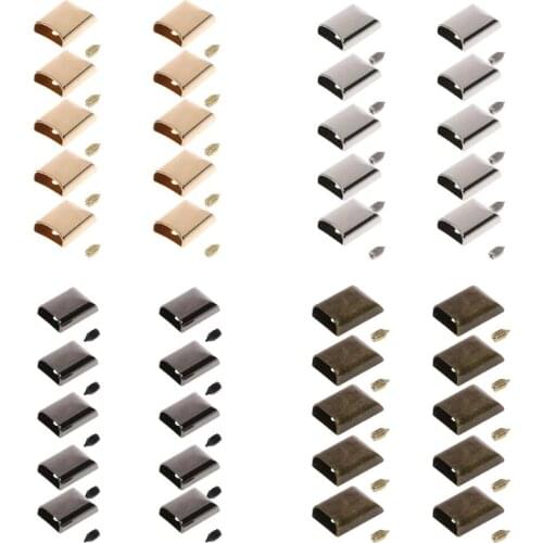 10pcs Leather Craft DIY Metal Zipper Tail Clips Buckle Stop Tail Plug Head Tool Fastener with Screws K1MF