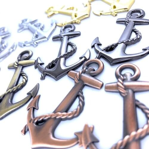2pcs Boat Anchor Rudder 3D Metal Sticker Car Styling Emblem Sticker Cross Navy Ship Automobile Decoration Sticker Personality S