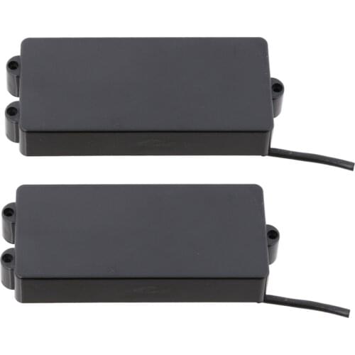 2pcs Covered Sealed 4 String Bass Guitar Humbucker Neck Bridge Pickup Black