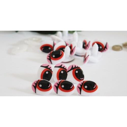 200pcs--15x20mm new design clean print brown cartoon toy safety eyes+ back washer for plush doll findings