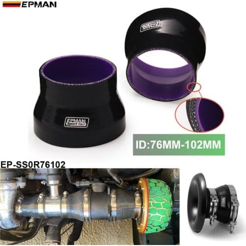 3"-4" 76mm-102mm INCH PIPE TURBO SILICONE 4-PLY REDUCER HOSE BLACK For BMW E36 Z3/318I/IC/IS/TI M42/M44 EP-SS0R76102