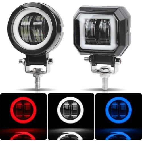 3 inch LED Fog Lamp Halo Angel Eyes Driving Light 3'' 20W Led Spotlights 12V 24V Worklight for Motorcycle Offroad Truck Car SUV